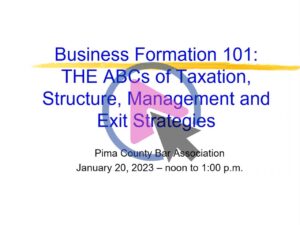 Business Formation 101 The ABCs